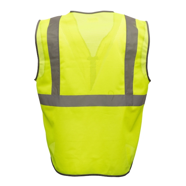 Multi-Purpose Hi-Viz Safety Vest With Windowed Badge Pocket, Large